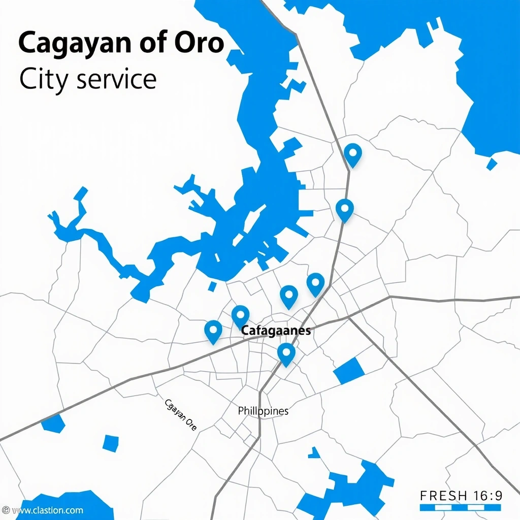 Service coverage map for Cagayan de Oro and surrounding areas