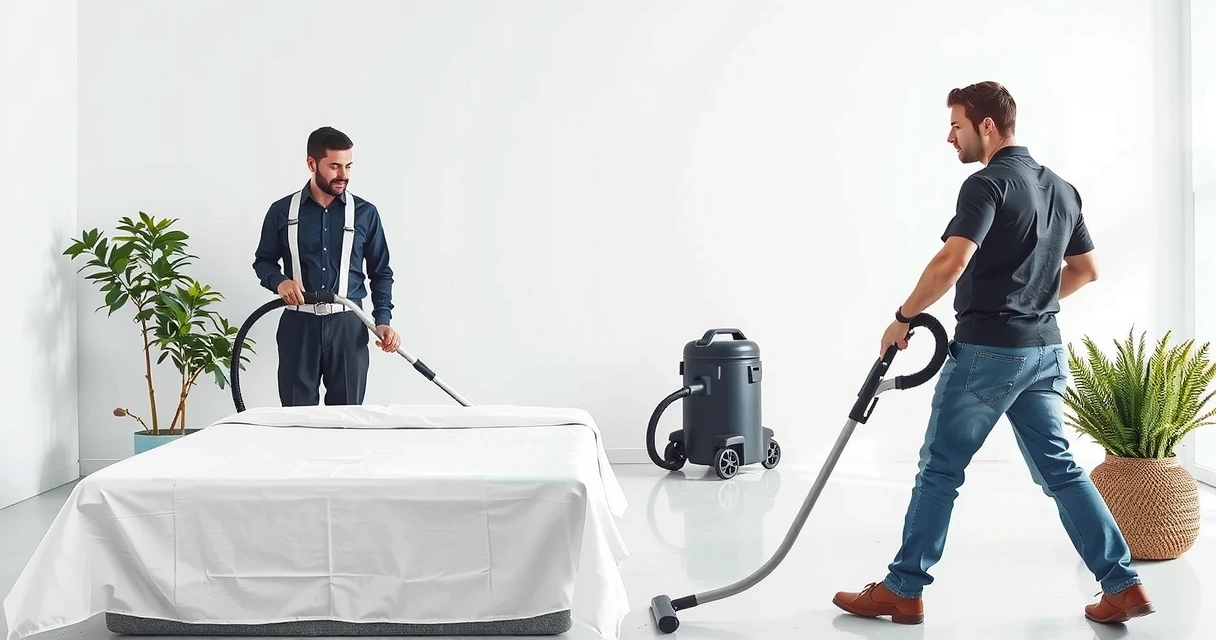 Seasonal deep cleaning in progress with professional equipment and supplies